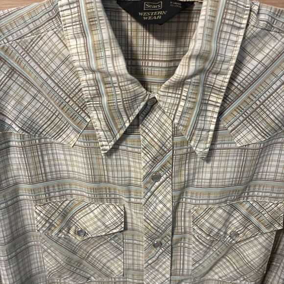 Sears Western Wear Shirt Men's XL Pearl Snap Long Sleeve True Vintage Cowboy - Picture 4 of 9